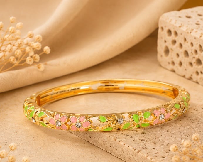 Jonc Floral Rose & Vert