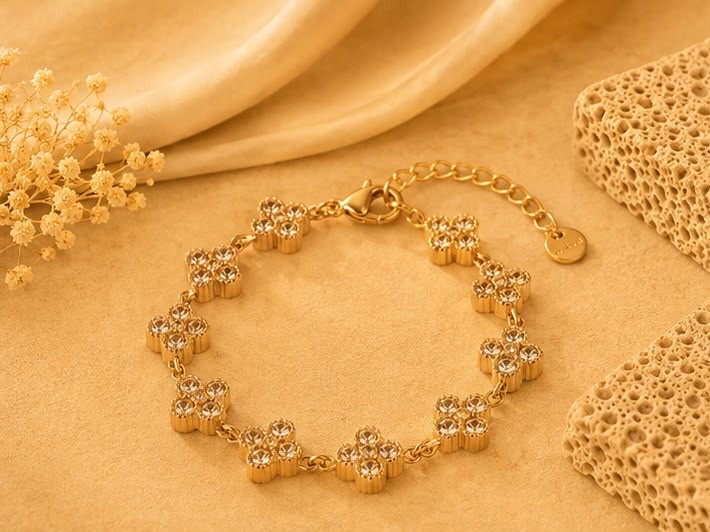 Bracelet Fleurs Dorées