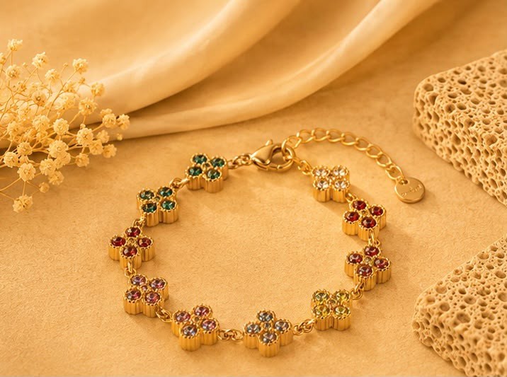 Bracelet Fleurs Colorées